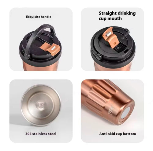 tasse à café Vintage, tasse de voyage isolée en acier Portable